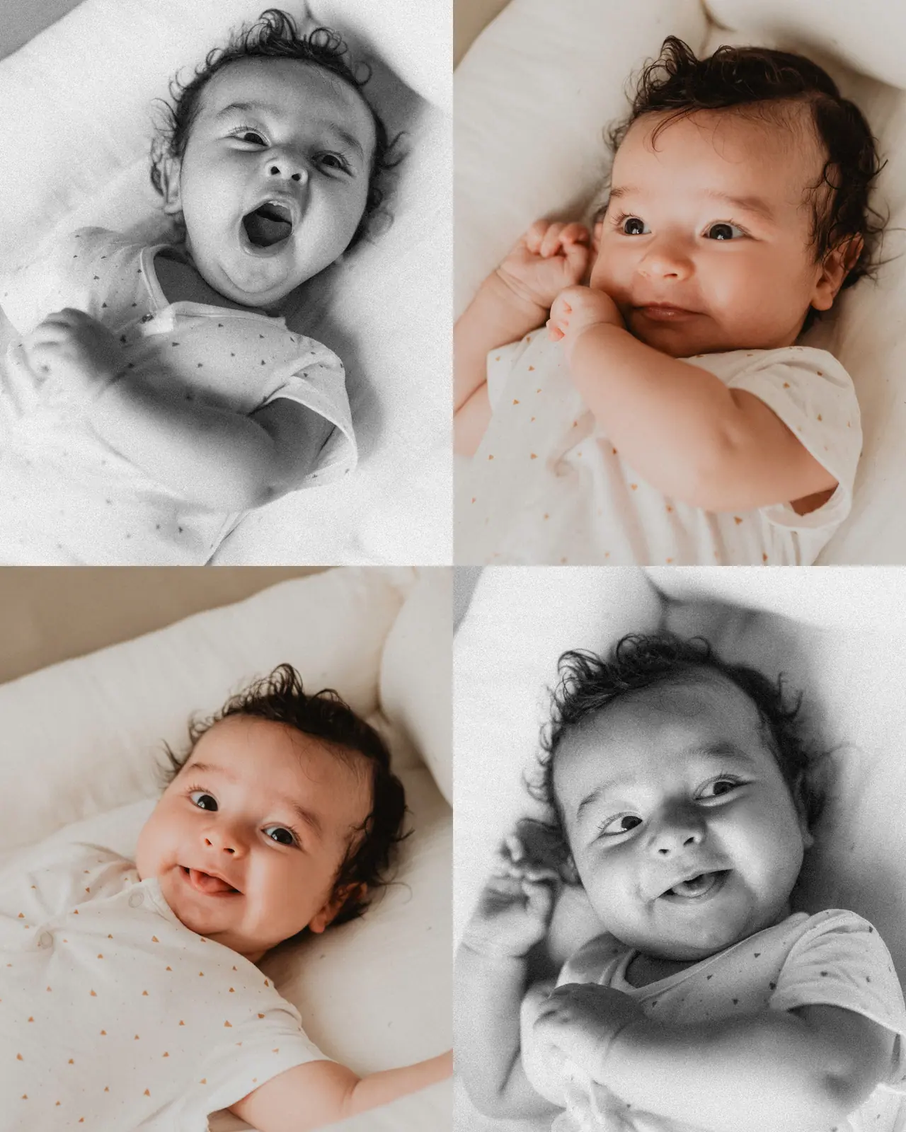 Fotografía de bautizo: collage gestos