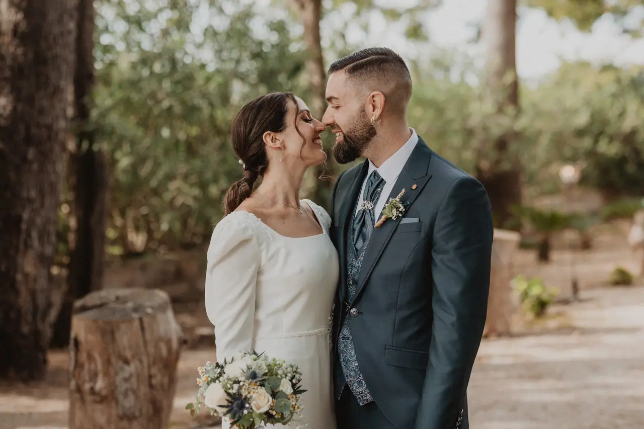 Fotografía de boda en Valencia: nariz con nariz