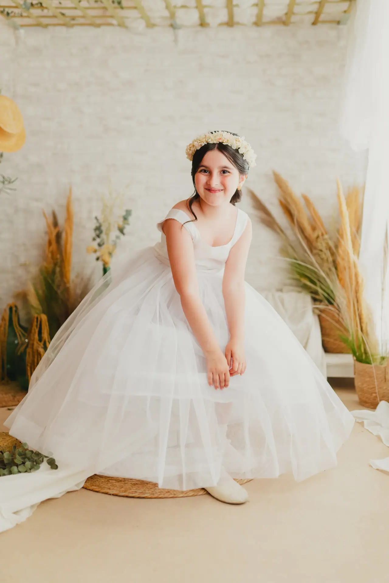Fotografía de comunión: estudio tul sonrisa