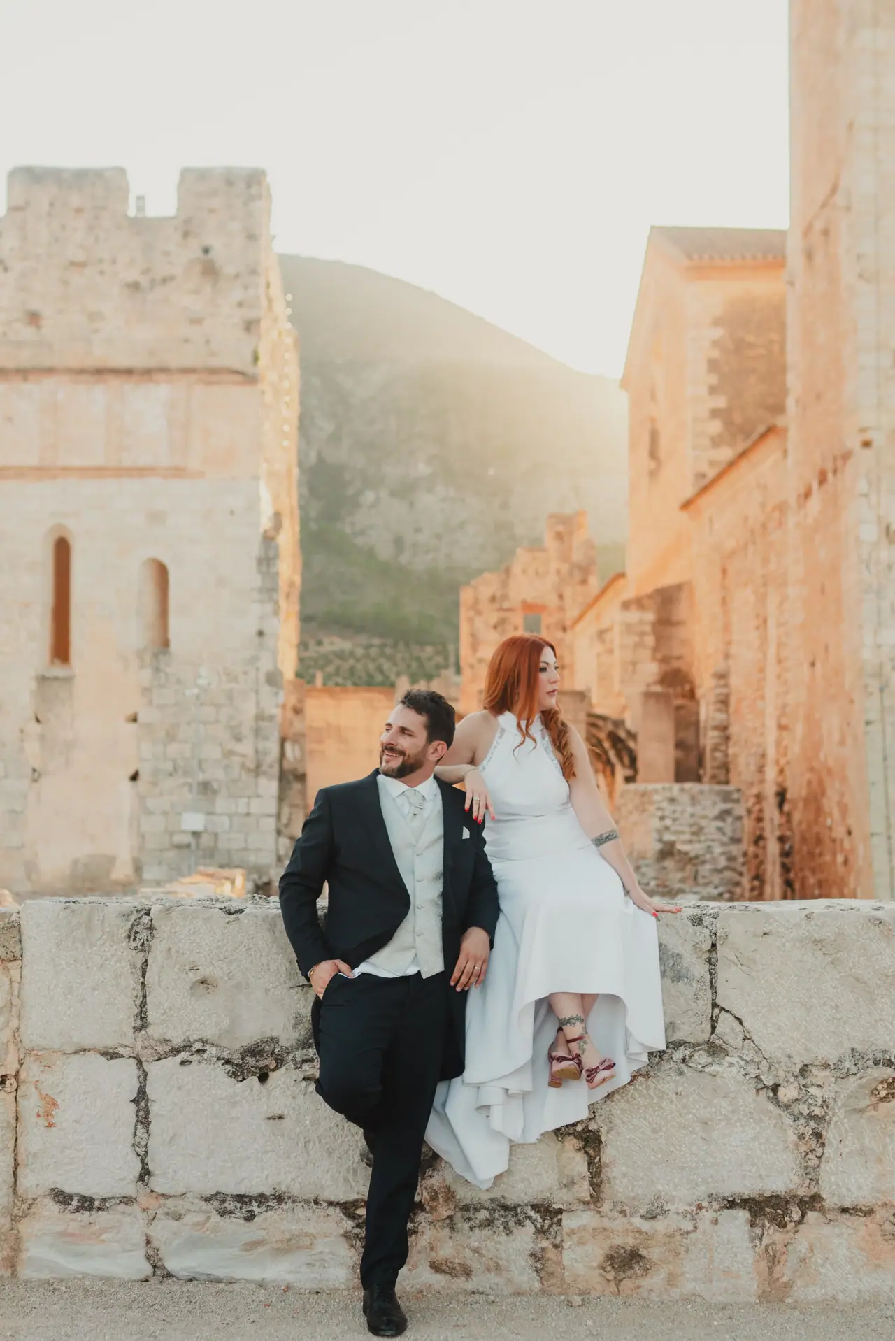 Sesión de postboda: monasterio muro torre